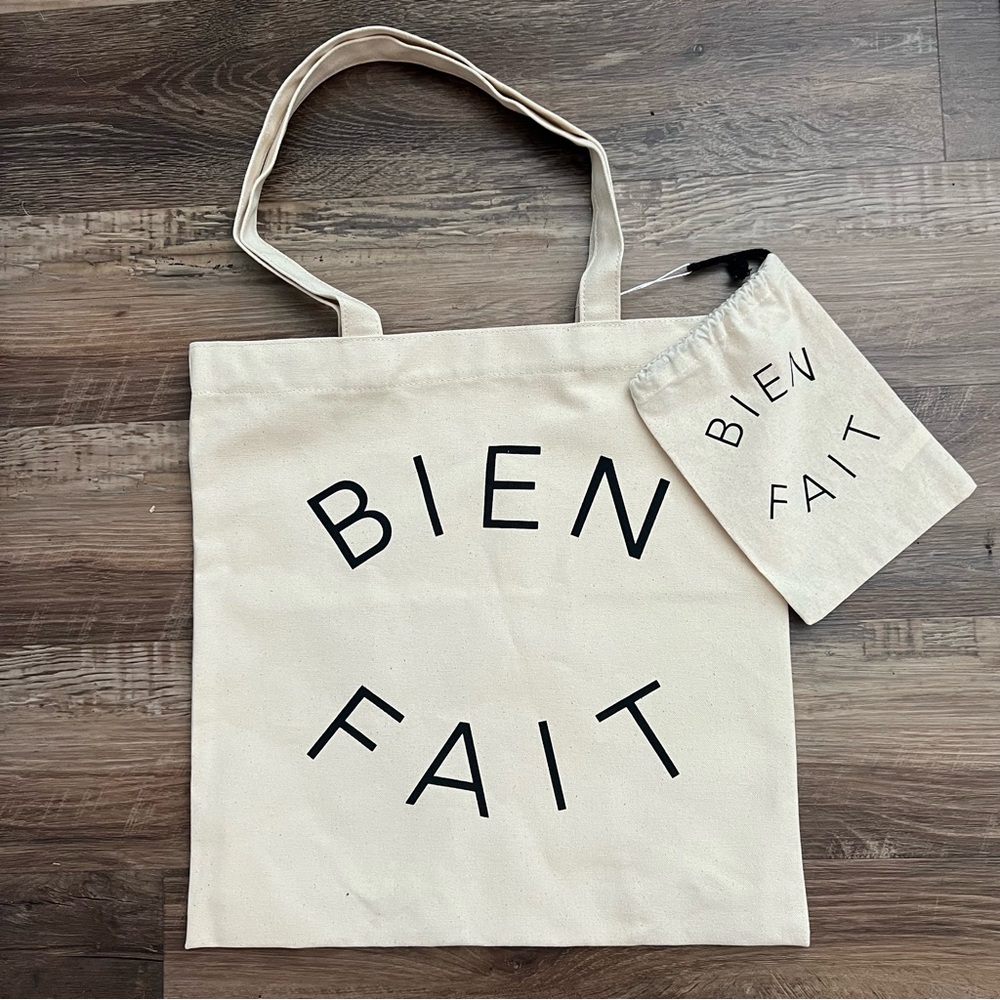 Madewell Bien Fait Canvas Tote Bag and Small Drawstring bag
